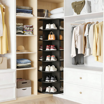 7-Tier 360° Rotating Shoe Rack Tower Spinning Shoe Display Lazy Susan