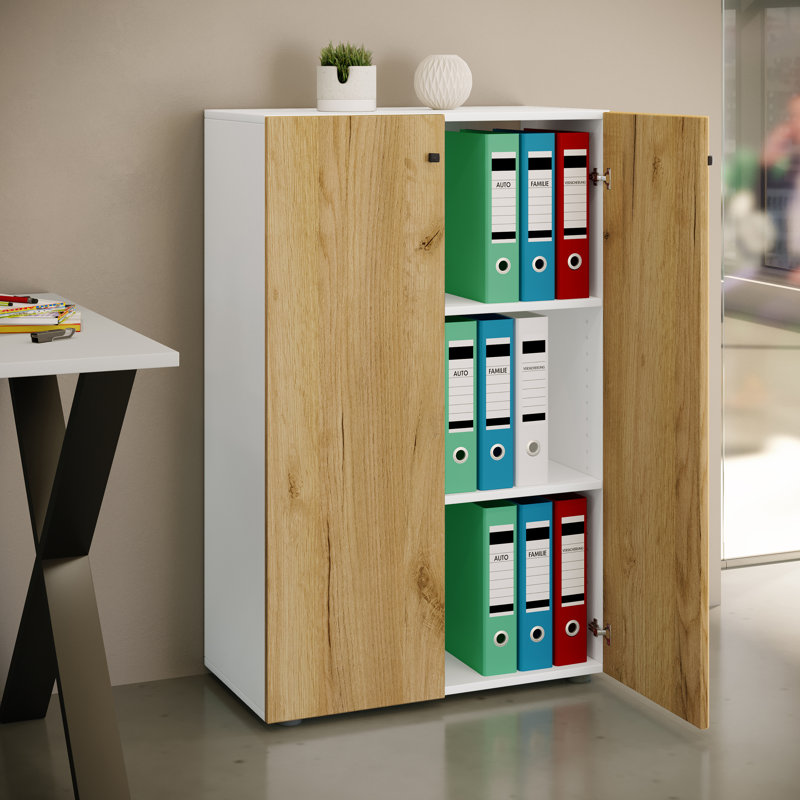 Requita Storage Cabinet, White/Natural