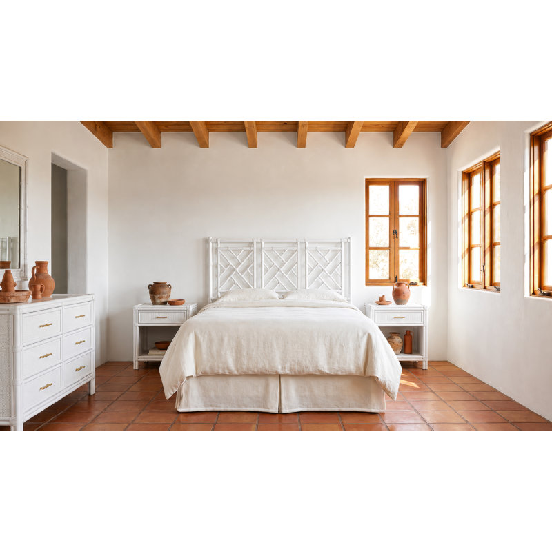 Lit plateforme Chippendale, Blanc, Grand