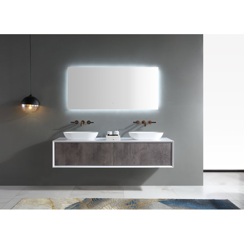 Ensemble de meuble-lavabo double mural de 70 po adetola