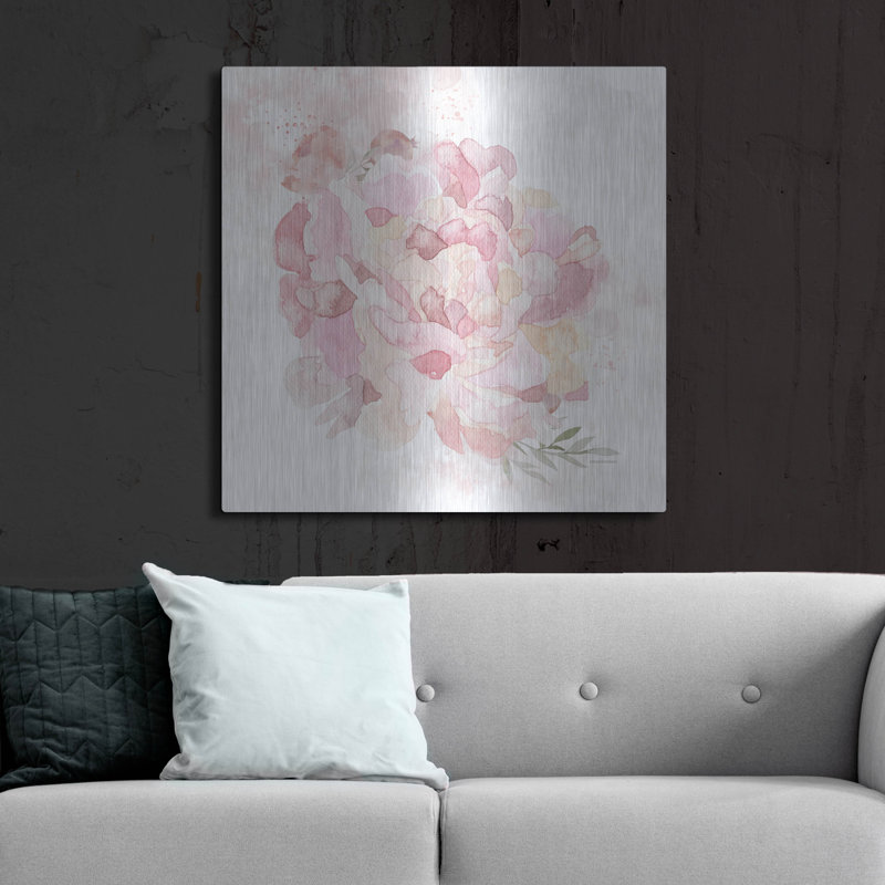 Lark Manor ™ «Cottage Peony I» par Bluebird Barn, art mural en métal, H 36 po x l 36 po