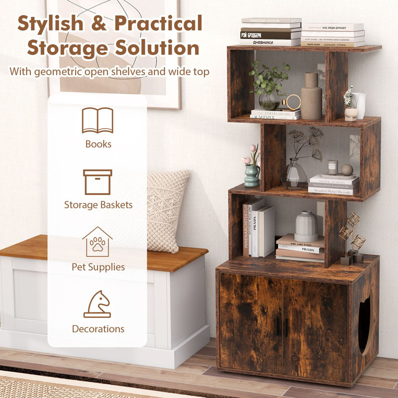 Litter Box Enclosure, Brown