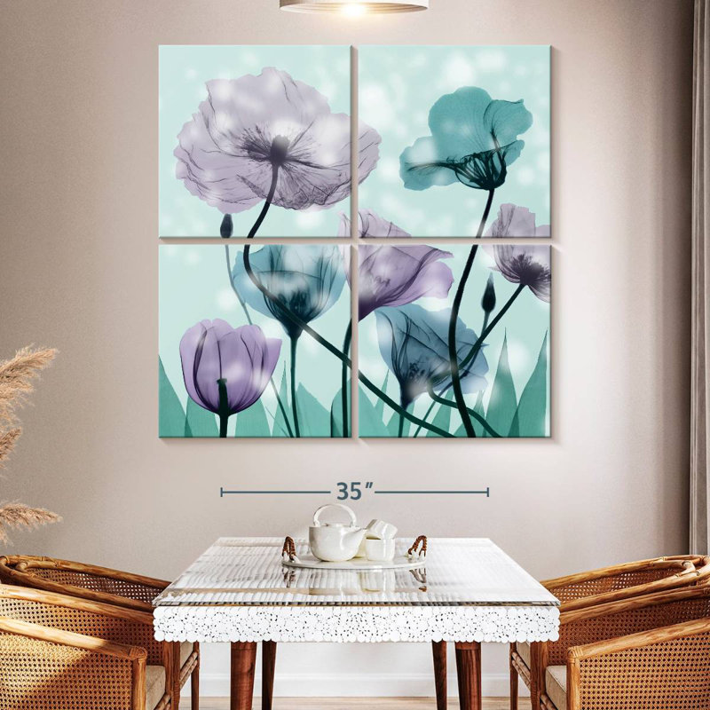 Paysage de fleurs Harnek Midnight, H 50 po x l 50 po