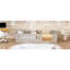 Lit plateforme simple en bois avec garde-corps naturel