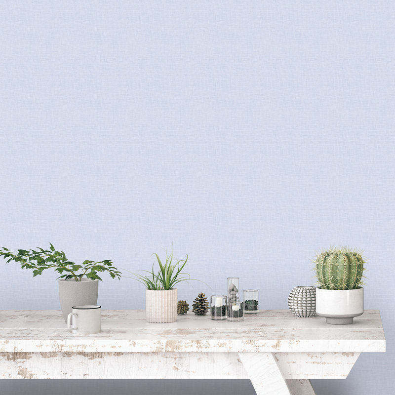 Miniatures 2 Plain Linen Design 33' L x 21" W Wallpaper Roll, Beige