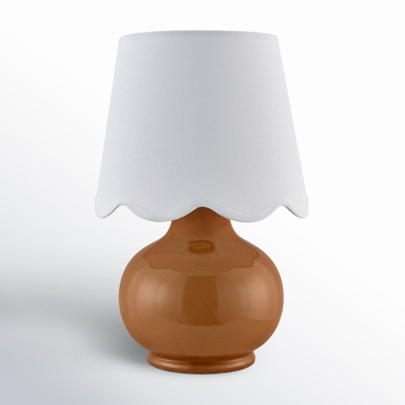 Lampe Momsen, H 13 po x l 8 po x P 8 po, Brun, Sergé blanc