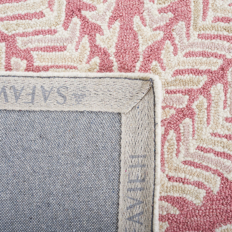 Jashona Hand Tufted Wool Floral Rug, Rectangle 5' x 8'