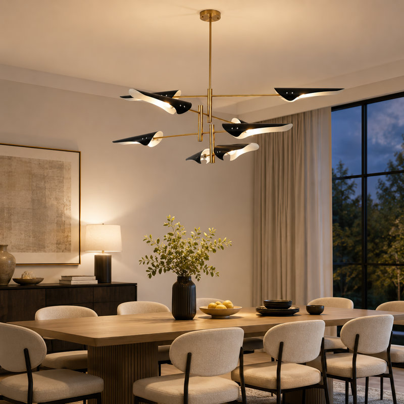 8-Light 39.4" Rotatable Sputnik Sphere Chandelier