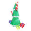 Père Noël grimpant à un arbre gonflable