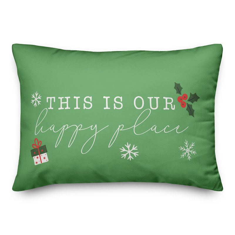  Coussin rectangulaire This is Our Happy Place, Vert