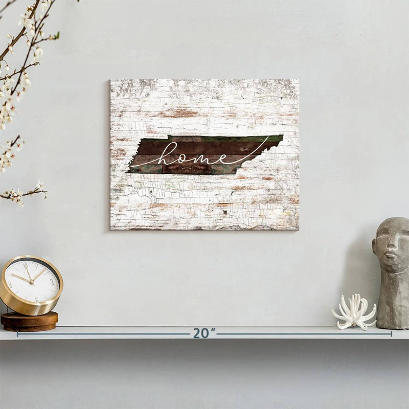 Tennessee Home Map, reproduction sur toile, H 8 po x l 10 po x P 1 po