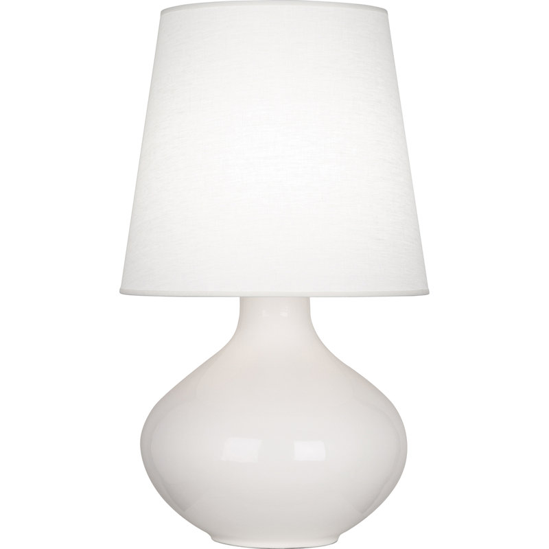 June Ceramic Table Lamp, Oyster Linen, Lily