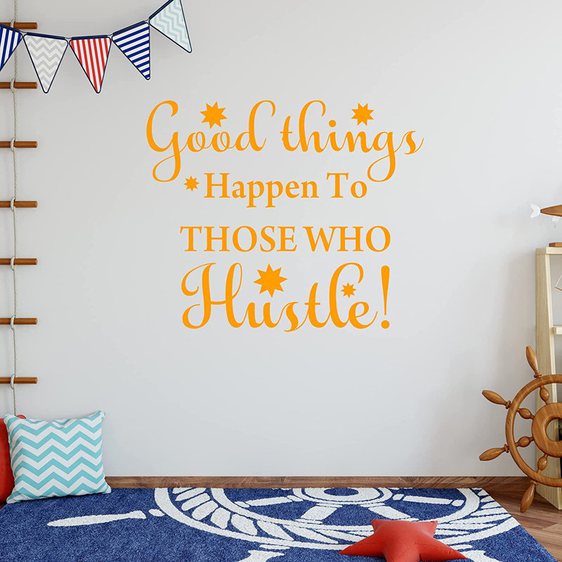 Text & Numbers Non-Wall Damaging Wall Decal, 30" H x 36" W, Orange