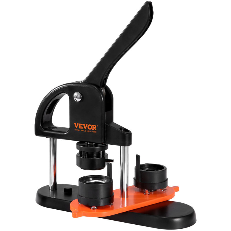 Machine à boutons, machine à fabriquer les broches de 1,25 pouce / 32 mm avec pièces de boutons de 500 pièces, trousse de poinçonnage à poignée en arc ergonomique, machine à boutons avec livre de panda magique, pour les cadeaux de bricolage pour enfants et Noël