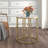 Mantu Faux Marble and Iron Round End Table with Scalloped Edges