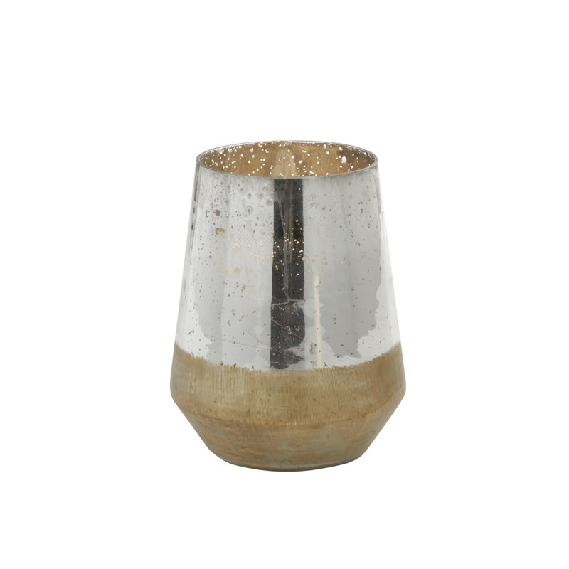 Votive contemporaine en verre, H 9 po x l 7 po x P 7 po