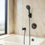 Bec de baignoire relevable en bronze huilé avec douchette à main, 6 jets, anticorrosion, interrupteur tactile pour la douchette, fonction marche/arrêt et pause, compatible avec les filetages 1/2 po ou 3/4 po autonettoyant