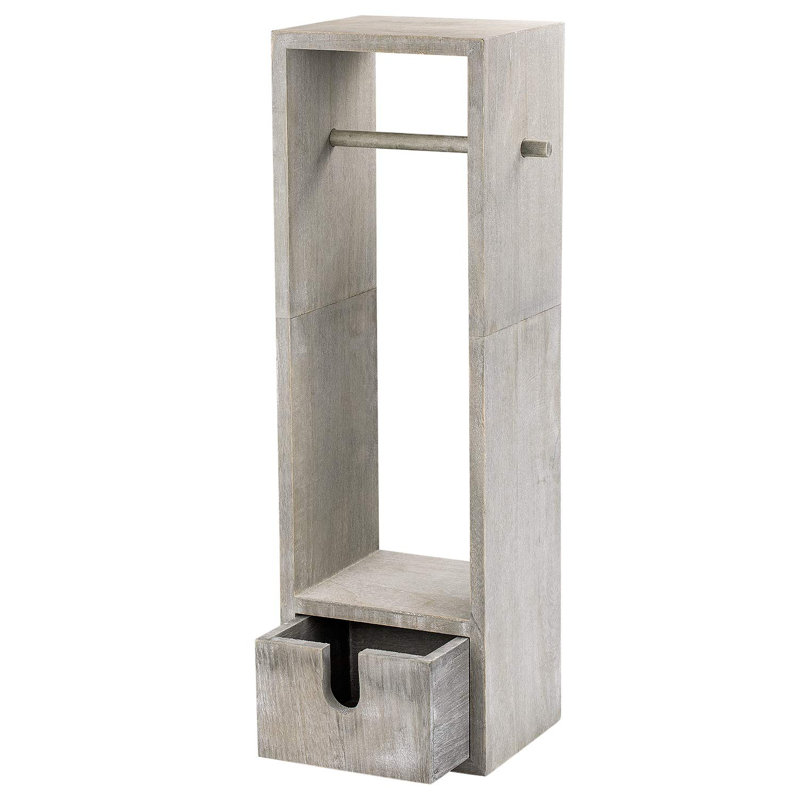 Porte-papier hygiénique sur pied, Gris rustique
