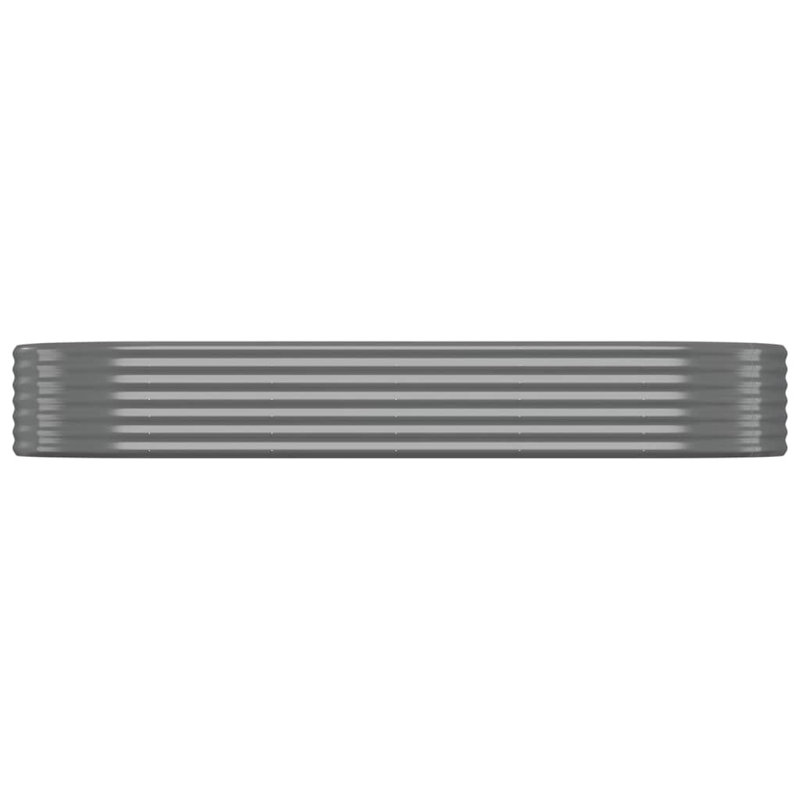 Garden Raised Bed Powder-coated Steel, grey, 36cm H x 249cm W x 100cm D