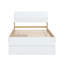 Lit simple avec tête et pied blanc brillant - 2 tiroirs de couleur chêne pour un meilleur rangement-1878217743