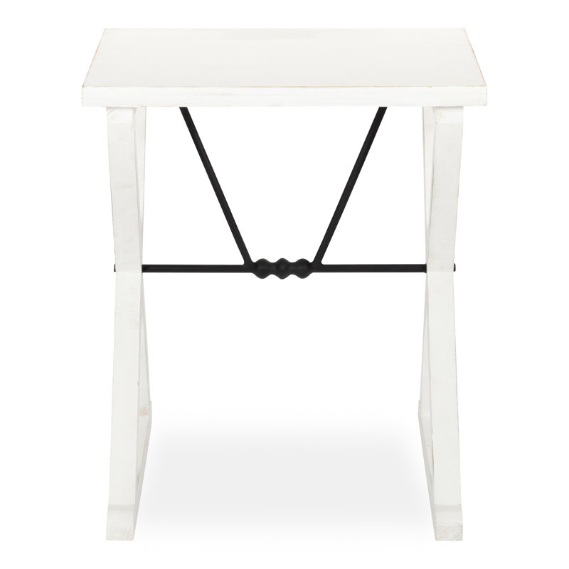 Adilet Solid Wood End Table, White