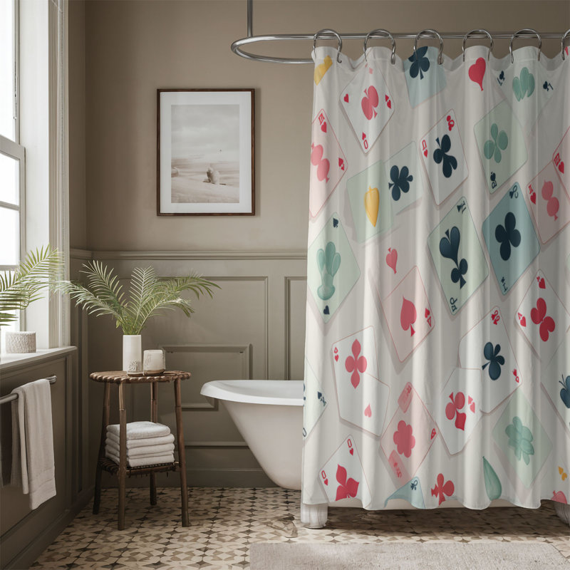 Card Motifs - Rideau de douche Premium, H 74 po x l 71 po