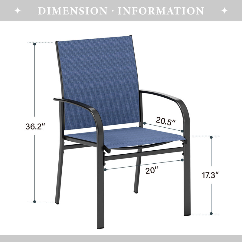 Fauteuil de salle à manger d'extérieur Leopoldine, Bleu