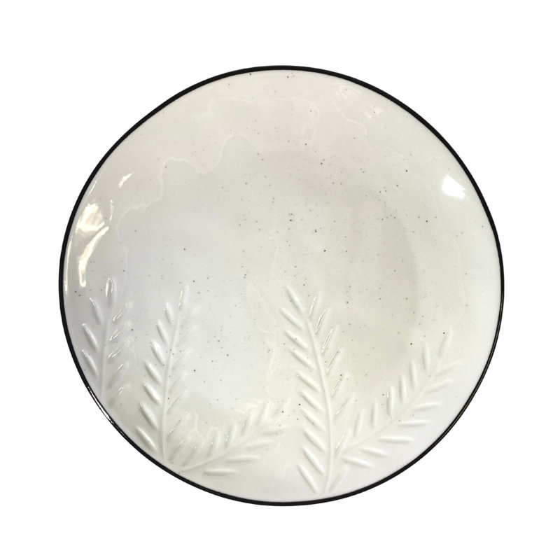White Porcelain Chip-Resistant Salad Plates Set of 6