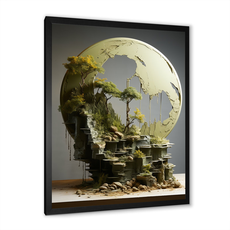 Réflexions mystérieuses de la lune, H 40 po x l 30 po x P 1,5 po, Cadre simple noir