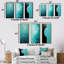 Ensemble de 3 impressions sur toile Teal Moon Tranquility - Moon-1096856423-1096856421