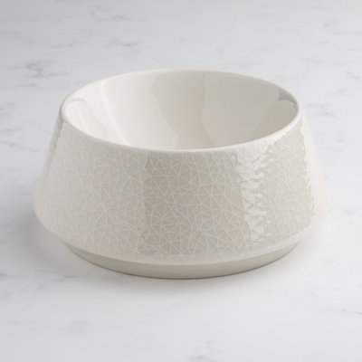 Fabric Crackle Premium Porcelain Non Stackable Slide Bowl | Microwave & Dishwasher Safe