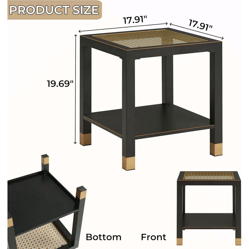 Table d'appoint carrée avec tablette