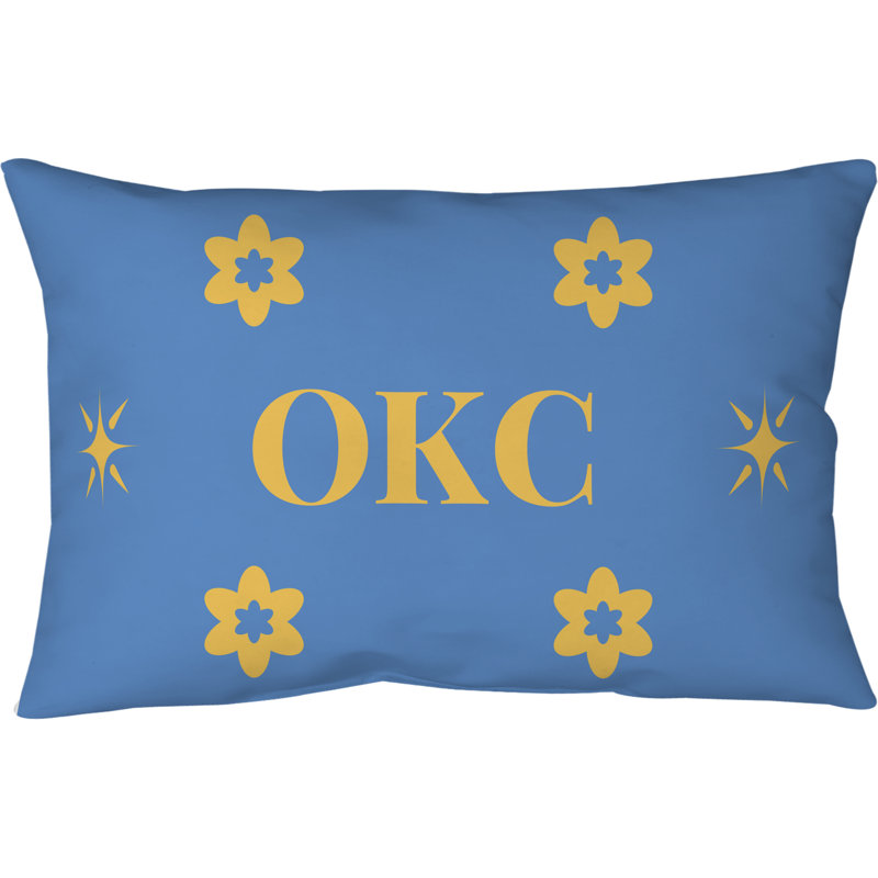 Oreiller de basketball en poly Oklahoma City 20 pouces x 14 pouces, Jaune, bleu et orange