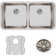Lustertone 35.75" L x 18.5" W Double Basin Undermount Kitchen Sink Kit