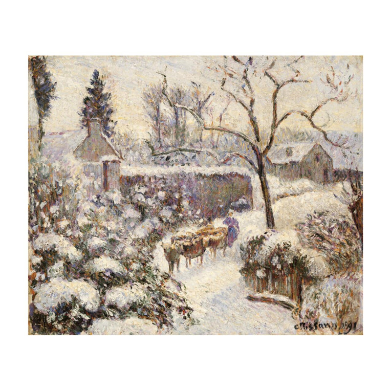«Snow at Montfoucaul» par Camille Pissarro - Estampe numérique, H 22 po x l 28 po