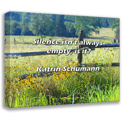 Katrin Schumann Citation: Le silence n'est pas toujours vide, n'est-ce pas?