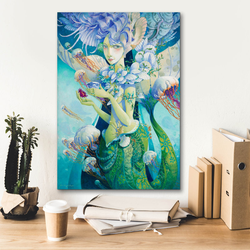 Art mural sur toile Trinx «Aquatic Coffee Break» par David Galchutt, H 26 po x l 18 po x P 0,75 po