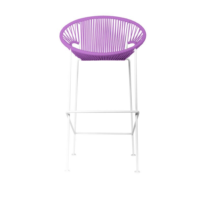Tabouret de bar Alaena Puerto, Blanc, Orchidée
