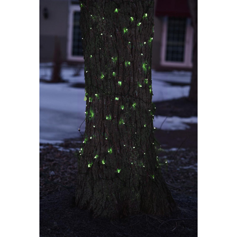 Filet de Noël en forme de tronc d'arbre 2 pi x 8 pi à DEL, Vert