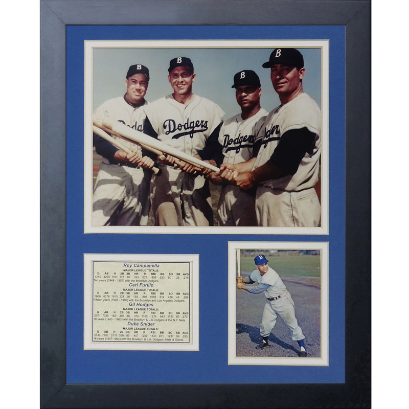 Souvenirs encadrée 50 big quatre brooklyn dodgers