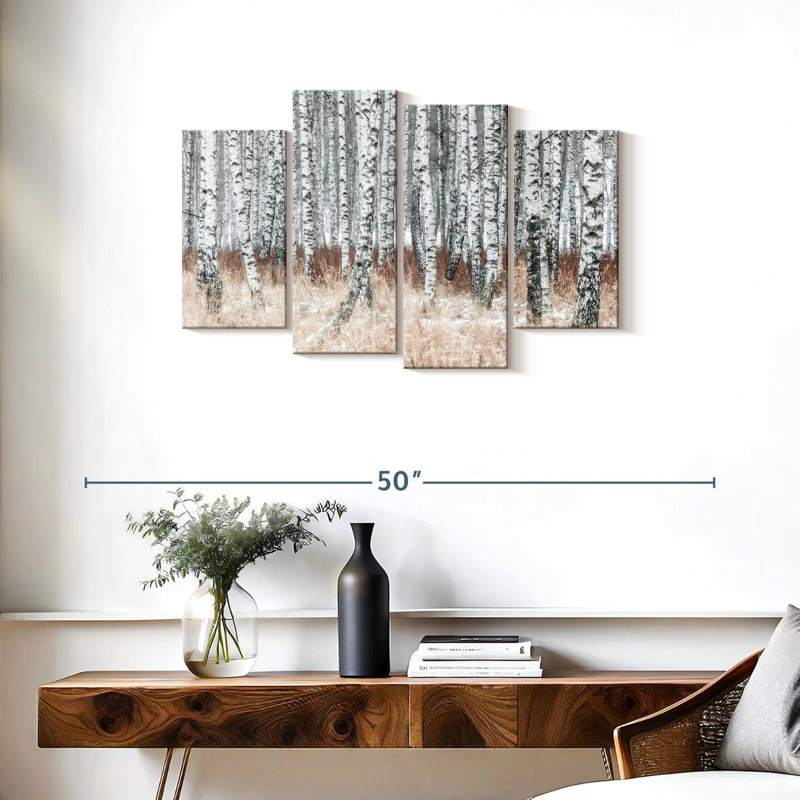 Forêt de bouleaux Harnek Winter Season, H 22 po x l 36 po
