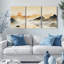 Paysage de montagne et coucher de soleil, reproduction d'art sur toile tendue sur toile Zen (ensemble de 3)-2004184130