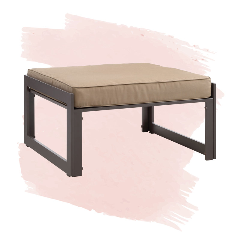 Repose-pieds d'extérieur avec coussin Fortuna, Brun / moka