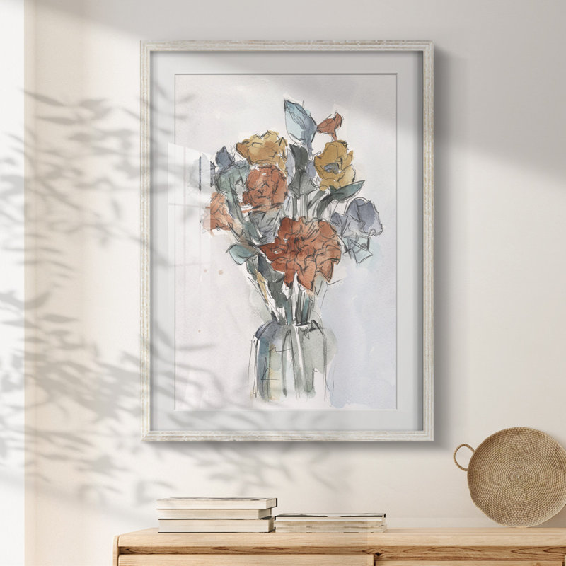 Annesse - Toile tendue avec châssis, H 28,5 po x l 20,5 po, Blanc