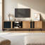 Mid-Century Modern TV Stand With Cabinets, TV Unit For Tvs Up To 80 Inches, Brown