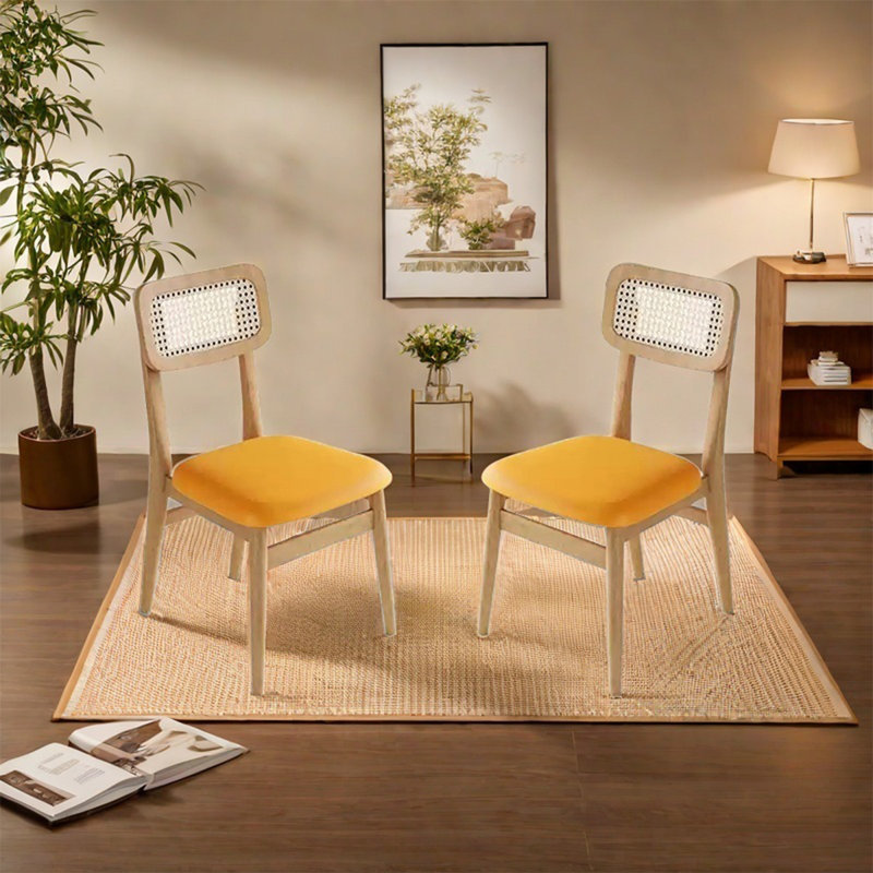 Solid wood cream wind dining chair home