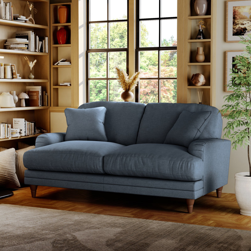 Adaku 2 Seater Sofa, Marine, Burnished Beech