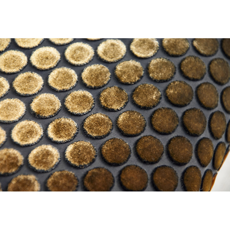 Dots Square Velvet Pillow Cover & Insert, 22"H x 22"W, Copper Ivy