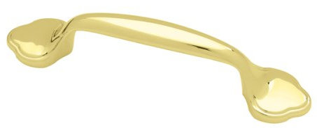 3" Clover Ends Pull Polished Brass