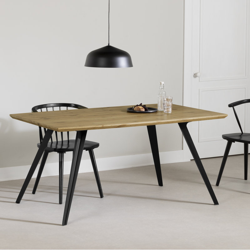 Flam Rectangular Dining Table with Metal Legs, Nordik Oak